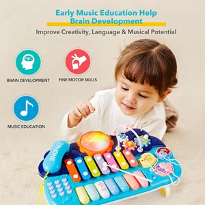 اسباب بازی پیانو 6 کاره موزیکال و چراغدار آموزشی Electric Musical Piano Toy_اسباب بازی نوزادی
